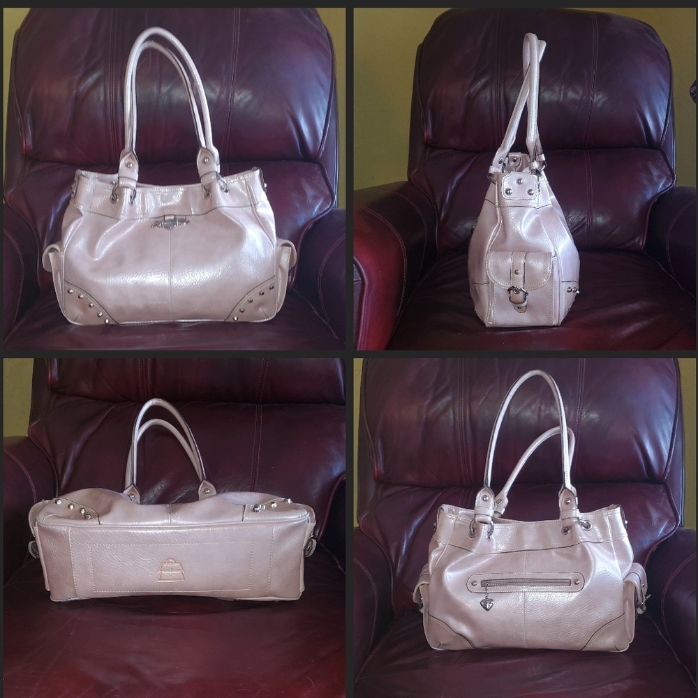 Women’s Metallic Light Pink Tote Bag - Elegant Everyday Handbag